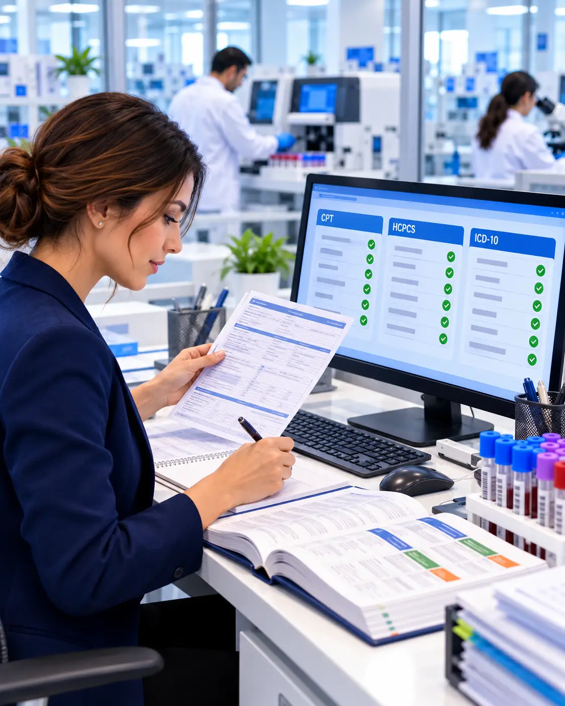 Diagnostic coder validating CPT, HCPCS and ICD-10 codes