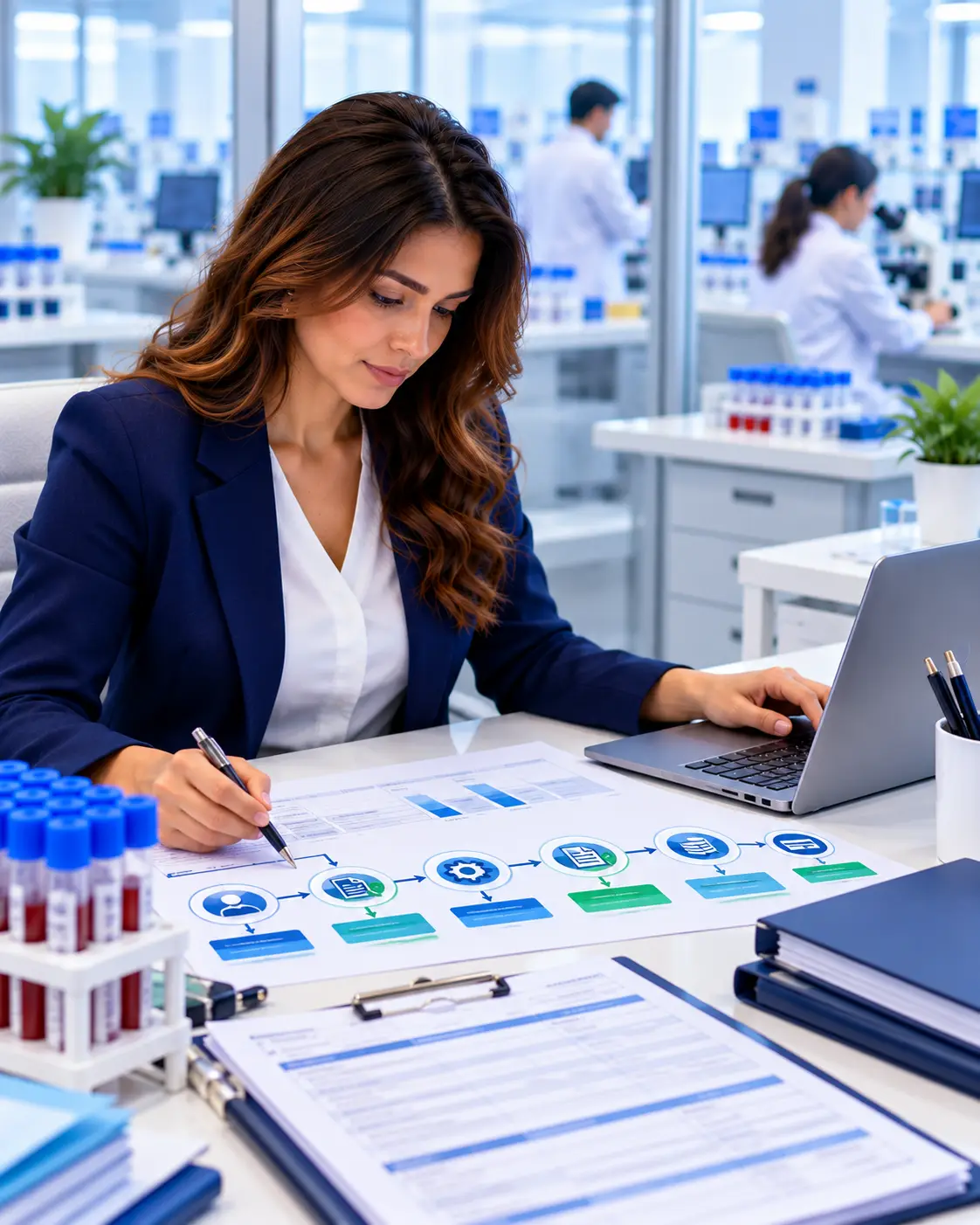 RCM specialist mapping the laboratory revenue cycle workflow